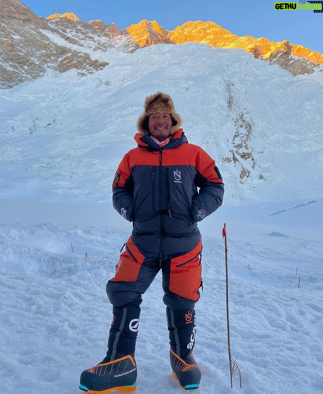 Nirmal Purja Instagram - From 0 to ten x 8,000er peaks – meet the brilliant @phurba_sonam_sherpa – guide and high-altitude cameraman. When Sonam joined our @eliteexped team he hadn’t climbed a single 8000m peak. We gave him the opportunity to climb with us and learn, increasing his skills and experience. Now he is one of our leading guides, known for his experience, strength and knowledge. Thanks to his opportunity with Elite Exped he has now done 10 of the 14 Peaks. Also through Elite Exped he was given the opportunity to train as a high altitude cameraman. To be able to bring Sonam into the team and see him grow and develop his skills over the years is amazing and we are so proud to have him on the team. We are proud to bring on and support our guides, training and paying them really well and increasing their experience - which supports the wider community and thier families too. Copyright: @nimsdai #eliteexped #nimsdai #14peaks #14peaksnothingisimpossible #achieveyournewpossible #nothingisimpossible #nims #nimspurja #14peaks6months #beyondpossible #k2winter #k2firstascentnoo2 #uksf #club8000ers #everest #k2 #k2winter #aboveandbeyondadventure #ManasluTrek #HimalayanAdventure #WildlifeEncounters #ConquerThePeaks #DalBhat #EliteExpeditions #ExperienceNepal #BucketListAdventures Mount Everest Base Camp