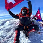 Nirmal Purja Instagram - Introducing @christine_vogondy who first climbed #Manaslu with us on a tough season and was one of the very few to summit that year. Fast forward to now and she is already smashing it alongside myself, and @EliteExped, helping her #Achieveyournewpossible! Christine battled food poisoning this year when starting the Pakistan Big 5, and took double the time to get to Camp 2 on Nangaparbat but she didn’t give up. She managed to recover at Camp 2 before making the summit push. I was super impressed by her sheer determination and resilience as she cracked on and made the summit happen! She is a world-record breaker in her own right, having been part of our team, including @anyatravler, @tejan.g, myself and amazing Elite Exped Sherpa team guides that climbed all of the Big 5 mountains in Pakistan in 26 days, ( the team are part of the new world record for climbing with oxygen, even beating Kristin Harila’s impressive time of 30 days to do the 5. I climbed without oxygen.) she was also part of the group that climbed K2 ( on 28th) that did it in just over 35 hours. Just 15 minutes behind Anna’s group. Amazing to see so many people smashing records and achieving their dreams! Christine is becoming a new superwoman of the mountains who’s smashed six of the 8,000ers and we look forward to helping her on the other 8,000m peaks. I am proud to have her wearing my #NimsdaiUlitmateSummitSuit! If you want to start your journey into the #Bigmountains the email my team Info@eliteexped.com Copyright: @nimsdai #eliteexped #nimsdai #14peaks #14peaksnothingisimpossible #achieveyournewpossible #nothingisimpossible #nims #nimspurja #14peaks6months #beyondpossible #k2winter #k2firstascentnoo2 #uksf #club8000ers #everest #k2 #k2winter #aboveandbeyondadventure #ManasluTrek #HimalayanAdventure #WildlifeEncounters #ConquerThePeaks #DalBhat #EliteExpeditions #ExperienceNepal #bucketlistadventures Himilayas