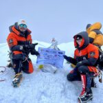 Nirmal Purja Instagram - Introducing @christine_vogondy who first climbed #Manaslu with us on a tough season and was one of the very few to summit that year. Fast forward to now and she is already smashing it alongside myself, and @EliteExped, helping her #Achieveyournewpossible! Christine battled food poisoning this year when starting the Pakistan Big 5, and took double the time to get to Camp 2 on Nangaparbat but she didn’t give up. She managed to recover at Camp 2 before making the summit push. I was super impressed by her sheer determination and resilience as she cracked on and made the summit happen! She is a world-record breaker in her own right, having been part of our team, including @anyatravler, @tejan.g, myself and amazing Elite Exped Sherpa team guides that climbed all of the Big 5 mountains in Pakistan in 26 days, ( the team are part of the new world record for climbing with oxygen, even beating Kristin Harila’s impressive time of 30 days to do the 5. I climbed without oxygen.) she was also part of the group that climbed K2 ( on 28th) that did it in just over 35 hours. Just 15 minutes behind Anna’s group. Amazing to see so many people smashing records and achieving their dreams! Christine is becoming a new superwoman of the mountains who’s smashed six of the 8,000ers and we look forward to helping her on the other 8,000m peaks. I am proud to have her wearing my #NimsdaiUlitmateSummitSuit! If you want to start your journey into the #Bigmountains the email my team Info@eliteexped.com Copyright: @nimsdai #eliteexped #nimsdai #14peaks #14peaksnothingisimpossible #achieveyournewpossible #nothingisimpossible #nims #nimspurja #14peaks6months #beyondpossible #k2winter #k2firstascentnoo2 #uksf #club8000ers #everest #k2 #k2winter #aboveandbeyondadventure #ManasluTrek #HimalayanAdventure #WildlifeEncounters #ConquerThePeaks #DalBhat #EliteExpeditions #ExperienceNepal #bucketlistadventures Himilayas