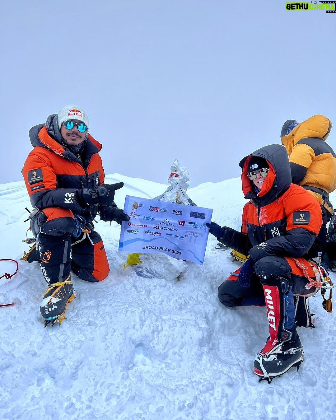 Nirmal Purja Instagram - Introducing @christine_vogondy who first climbed #Manaslu with us on a tough season and was one of the very few to summit that year. Fast forward to now and she is already smashing it alongside myself, and @EliteExped, helping her #Achieveyournewpossible! Christine battled food poisoning this year when starting the Pakistan Big 5, and took double the time to get to Camp 2 on Nangaparbat but she didn’t give up. She managed to recover at Camp 2 before making the summit push. I was super impressed by her sheer determination and resilience as she cracked on and made the summit happen! She is a world-record breaker in her own right, having been part of our team, including @anyatravler, @tejan.g, myself and amazing Elite Exped Sherpa team guides that climbed all of the Big 5 mountains in Pakistan in 26 days, ( the team are part of the new world record for climbing with oxygen, even beating Kristin Harila’s impressive time of 30 days to do the 5. I climbed without oxygen.) she was also part of the group that climbed K2 ( on 28th) that did it in just over 35 hours. Just 15 minutes behind Anna’s group. Amazing to see so many people smashing records and achieving their dreams! Christine is becoming a new superwoman of the mountains who’s smashed six of the 8,000ers and we look forward to helping her on the other 8,000m peaks. I am proud to have her wearing my #NimsdaiUlitmateSummitSuit! If you want to start your journey into the #Bigmountains the email my team Info@eliteexped.com Copyright: @nimsdai #eliteexped #nimsdai #14peaks #14peaksnothingisimpossible #achieveyournewpossible #nothingisimpossible #nims #nimspurja #14peaks6months #beyondpossible #k2winter #k2firstascentnoo2 #uksf #club8000ers #everest #k2 #k2winter #aboveandbeyondadventure #ManasluTrek #HimalayanAdventure #WildlifeEncounters #ConquerThePeaks #DalBhat #EliteExpeditions #ExperienceNepal #bucketlistadventures Himilayas