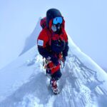 Nirmal Purja Instagram - Introducing @christine_vogondy who first climbed #Manaslu with us on a tough season and was one of the very few to summit that year. Fast forward to now and she is already smashing it alongside myself, and @EliteExped, helping her #Achieveyournewpossible! Christine battled food poisoning this year when starting the Pakistan Big 5, and took double the time to get to Camp 2 on Nangaparbat but she didn’t give up. She managed to recover at Camp 2 before making the summit push. I was super impressed by her sheer determination and resilience as she cracked on and made the summit happen! She is a world-record breaker in her own right, having been part of our team, including @anyatravler, @tejan.g, myself and amazing Elite Exped Sherpa team guides that climbed all of the Big 5 mountains in Pakistan in 26 days, ( the team are part of the new world record for climbing with oxygen, even beating Kristin Harila’s impressive time of 30 days to do the 5. I climbed without oxygen.) she was also part of the group that climbed K2 ( on 28th) that did it in just over 35 hours. Just 15 minutes behind Anna’s group. Amazing to see so many people smashing records and achieving their dreams! Christine is becoming a new superwoman of the mountains who’s smashed six of the 8,000ers and we look forward to helping her on the other 8,000m peaks. I am proud to have her wearing my #NimsdaiUlitmateSummitSuit! If you want to start your journey into the #Bigmountains the email my team Info@eliteexped.com Copyright: @nimsdai #eliteexped #nimsdai #14peaks #14peaksnothingisimpossible #achieveyournewpossible #nothingisimpossible #nims #nimspurja #14peaks6months #beyondpossible #k2winter #k2firstascentnoo2 #uksf #club8000ers #everest #k2 #k2winter #aboveandbeyondadventure #ManasluTrek #HimalayanAdventure #WildlifeEncounters #ConquerThePeaks #DalBhat #EliteExpeditions #ExperienceNepal #bucketlistadventures Himilayas