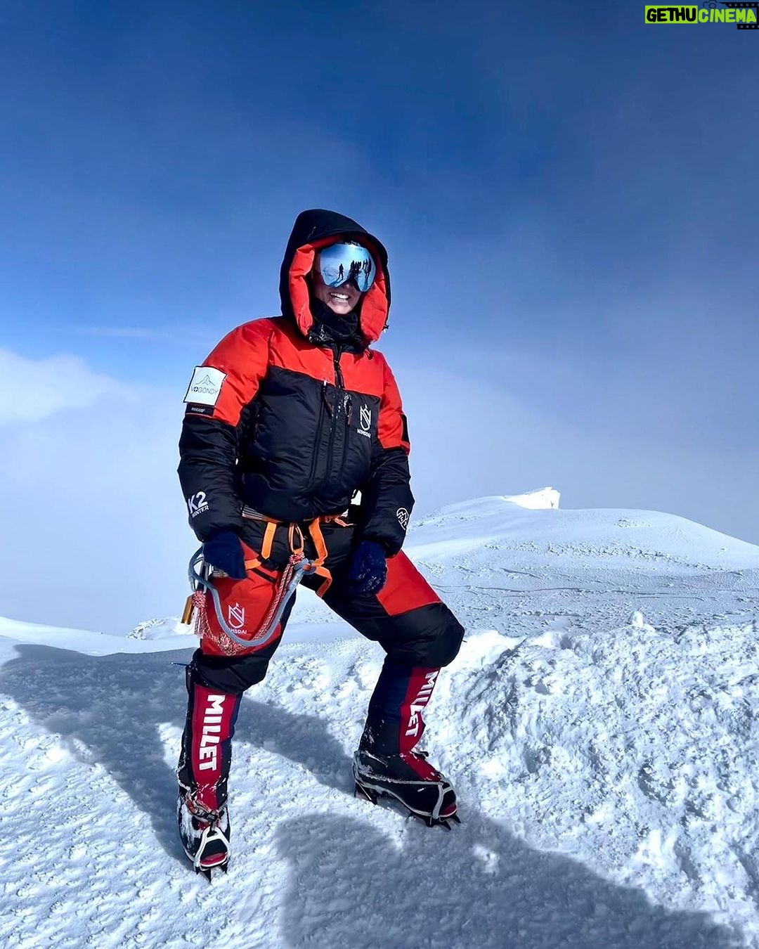 Nirmal Purja Instagram - Introducing @christine_vogondy who first climbed #Manaslu with us on a tough season and was one of the very few to summit that year. Fast forward to now and she is already smashing it alongside myself, and @EliteExped, helping her #Achieveyournewpossible! Christine battled food poisoning this year when starting the Pakistan Big 5, and took double the time to get to Camp 2 on Nangaparbat but she didn’t give up. She managed to recover at Camp 2 before making the summit push. I was super impressed by her sheer determination and resilience as she cracked on and made the summit happen! She is a world-record breaker in her own right, having been part of our team, including @anyatravler, @tejan.g, myself and amazing Elite Exped Sherpa team guides that climbed all of the Big 5 mountains in Pakistan in 26 days, ( the team are part of the new world record for climbing with oxygen, even beating Kristin Harila’s impressive time of 30 days to do the 5. I climbed without oxygen.) she was also part of the group that climbed K2 ( on 28th) that did it in just over 35 hours. Just 15 minutes behind Anna’s group. Amazing to see so many people smashing records and achieving their dreams! Christine is becoming a new superwoman of the mountains who’s smashed six of the 8,000ers and we look forward to helping her on the other 8,000m peaks. I am proud to have her wearing my #NimsdaiUlitmateSummitSuit! If you want to start your journey into the #Bigmountains the email my team Info@eliteexped.com Copyright: @nimsdai #eliteexped #nimsdai #14peaks #14peaksnothingisimpossible #achieveyournewpossible #nothingisimpossible #nims #nimspurja #14peaks6months #beyondpossible #k2winter #k2firstascentnoo2 #uksf #club8000ers #everest #k2 #k2winter #aboveandbeyondadventure #ManasluTrek #HimalayanAdventure #WildlifeEncounters #ConquerThePeaks #DalBhat #EliteExpeditions #ExperienceNepal #bucketlistadventures Himilayas