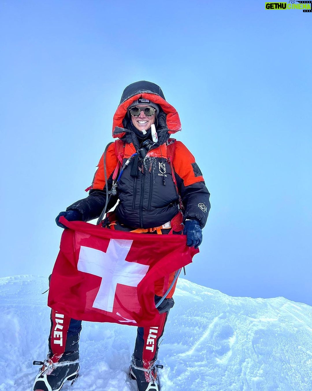 Nirmal Purja Instagram - Introducing @christine_vogondy who first climbed #Manaslu with us on a tough season and was one of the very few to summit that year. Fast forward to now and she is already smashing it alongside myself, and @EliteExped, helping her #Achieveyournewpossible! Christine battled food poisoning this year when starting the Pakistan Big 5, and took double the time to get to Camp 2 on Nangaparbat but she didn’t give up. She managed to recover at Camp 2 before making the summit push. I was super impressed by her sheer determination and resilience as she cracked on and made the summit happen! She is a world-record breaker in her own right, having been part of our team, including @anyatravler, @tejan.g, myself and amazing Elite Exped Sherpa team guides that climbed all of the Big 5 mountains in Pakistan in 26 days, ( the team are part of the new world record for climbing with oxygen, even beating Kristin Harila’s impressive time of 30 days to do the 5. I climbed without oxygen.) she was also part of the group that climbed K2 ( on 28th) that did it in just over 35 hours. Just 15 minutes behind Anna’s group. Amazing to see so many people smashing records and achieving their dreams! Christine is becoming a new superwoman of the mountains who’s smashed six of the 8,000ers and we look forward to helping her on the other 8,000m peaks. I am proud to have her wearing my #NimsdaiUlitmateSummitSuit! If you want to start your journey into the #Bigmountains the email my team Info@eliteexped.com Copyright: @nimsdai #eliteexped #nimsdai #14peaks #14peaksnothingisimpossible #achieveyournewpossible #nothingisimpossible #nims #nimspurja #14peaks6months #beyondpossible #k2winter #k2firstascentnoo2 #uksf #club8000ers #everest #k2 #k2winter #aboveandbeyondadventure #ManasluTrek #HimalayanAdventure #WildlifeEncounters #ConquerThePeaks #DalBhat #EliteExpeditions #ExperienceNepal #bucketlistadventures Himilayas