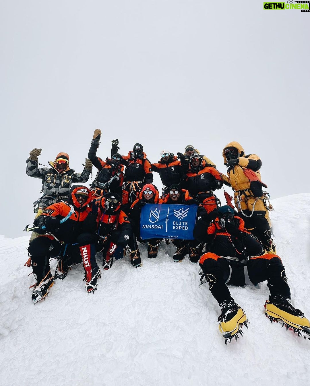 Nirmal Purja Instagram - Snowstorms couldn’t stop the team summitting #BroadPeak. 100% success rate - all 13 team members summited between 12pm - 1pm local time. All our team were strong and determined - they had made a good push to Camp 2 when the snow came in and the weather closed in. This is where the years of knowledge and experience on these peaks makes the difference! My years in the military and UKSF taught me to evaluate the situation and make decisions based on all the facts. You have to keep making decisions, keep making a plan. Then when the moment is right, you execute that plan. All our team summited Broad Peak between 12 noon - 1pm local time - a huge moment for the team. I am so proud of each and every one of you. You showed strength, tenacity and determination. Everyone is now safe and well back in the lower camps. I have now climbed Broad Peak without oxygen - only 2 more to go to do the #14Peaks without O2 - all while leading from the front and helping make others dreams their new possible. Want to join me and @eliteexped next year? Email my team ✉️ info@eliteexped.com Copyright: @nimsdai #eliteexped #nimsdai #14peaks #14peaksnothingisimpossible #achieveyournewpossible #nothingisimpossible #nims #nimspurja #14peaks6months #beyondpossible #k2winter #k2firstascentnoo2 #uksf #club8000ers #everest #k2 #k2winter #aboveandbeyondadventure #14Peaksnoo2