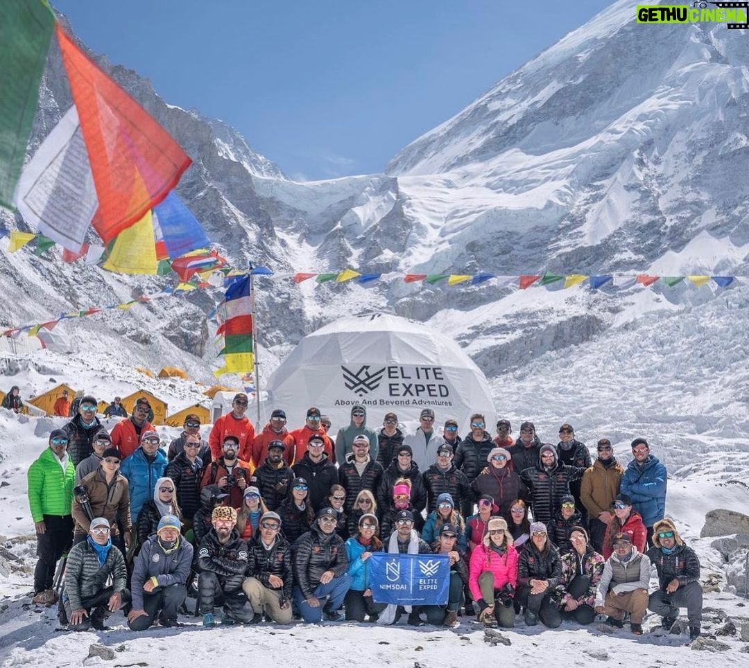 Nirmal Purja Instagram - TOP OF THE WORLD. Mission Complete /1st Group – Everest and Lhotse. I am hugely proud to say my teams have summited Everest and Lhotse. Every time I stand on the top of the world it is special. For me and my @eliteexped brothers, there is nothing better than helping others achieve their new possible. People say Everest isn’t a challenge anymore – that’s just not true. Climbing Everest takes determination, training, skills and expertise. Huge congratulations to our summiters: EVEREST TEAM 1. Nimsdai 2. Jack Lundin 3. William Lundin 4. Anna Guttu 5. Tyler Carnevale 6. Nikol Kovalchuk 7. Aldo kane 8. Daniel laidig 9. Ruby Yang 10. Alasdair Mckenzie 11. Purushottam Nepali 12. Pasang Tseri 13. Pasang Tendi 14. Rakesh Tamang 15. Yukta Gurung 16. Phurba Soman 17. Sandip Gurung 18. Mingmar Sherpa 19. Pema Renji 20. Dawa Temba 21. Kamu Tsering 22. Pasang Dorji 23. NGA Tashi 24. Pasang Nima 25. Ki Temba 26. Bibas Sherpa 27. Jacob Weasel - first ever native American to summit LHOTSE TEAM 1. Guy Bolton 2. Nima sherpa If you want to be here with us next year, now is the time. Set your goal, dream big and let my team help you get there. From trekking to Everest Base Camp, bespoke training packages for Lobuche East Peak, Manaslu, Aconcagua and Everest – we will be with you every step of the way. ✉info@eliteexped.com #eliteexped #nimsdai #14peaks #14peaksnothingisimpossible #achieveyournewpossible #nothingisimpossible #nims #nimspurja #14peaks6months #beyondpossible #k2winter #k2firstascentnoo2 #uksf #club8000ers #everest #k2 #k2winter #aboveandbeyondadventure #alwaysalittlehigher #nimsdaifoundation #bigmountaincleanup #nimsdaistore #nimsdaiultimatesummitsuit