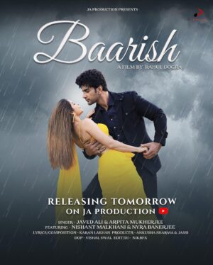 Nishant Singh Instagram - BAARISH aane wali hai💕🌧️⛈️☂️💕

It's time for the biggest monsoon love song of 2023.
Get ready to be charmed on #ja_production_official bringing you  #Moremusictogether ❤❤❤

Cast - @nishantsinghm_official @nyra_banerjee 
Singer - @javedali4u
@arpitamukherjeesinger
Lyricist & Composer - @karan_lakhan_music
Director : @rahuldogra.official
Dop - @vishalswalofficial
Edit/DI-@nikbfx
Producers - Ankusha Sharma & Jassi
Production - @ja_production_official
Hair by - @azruddin_hairstylist 
Make up - @shanawazhashmi5 

#Baarish releasing Tomorrow on @japroduction_official youtube channel.

Like || Share || Comment