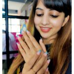 Niveditha Gowda Instagram - Pretty nails from @cosmiclashesandnails 💙