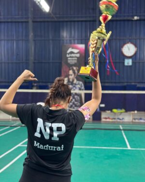 Nivetha Pethuraj Instagram - What next? 😉 #badminton #mixeddoubles #champions #bestcoachever