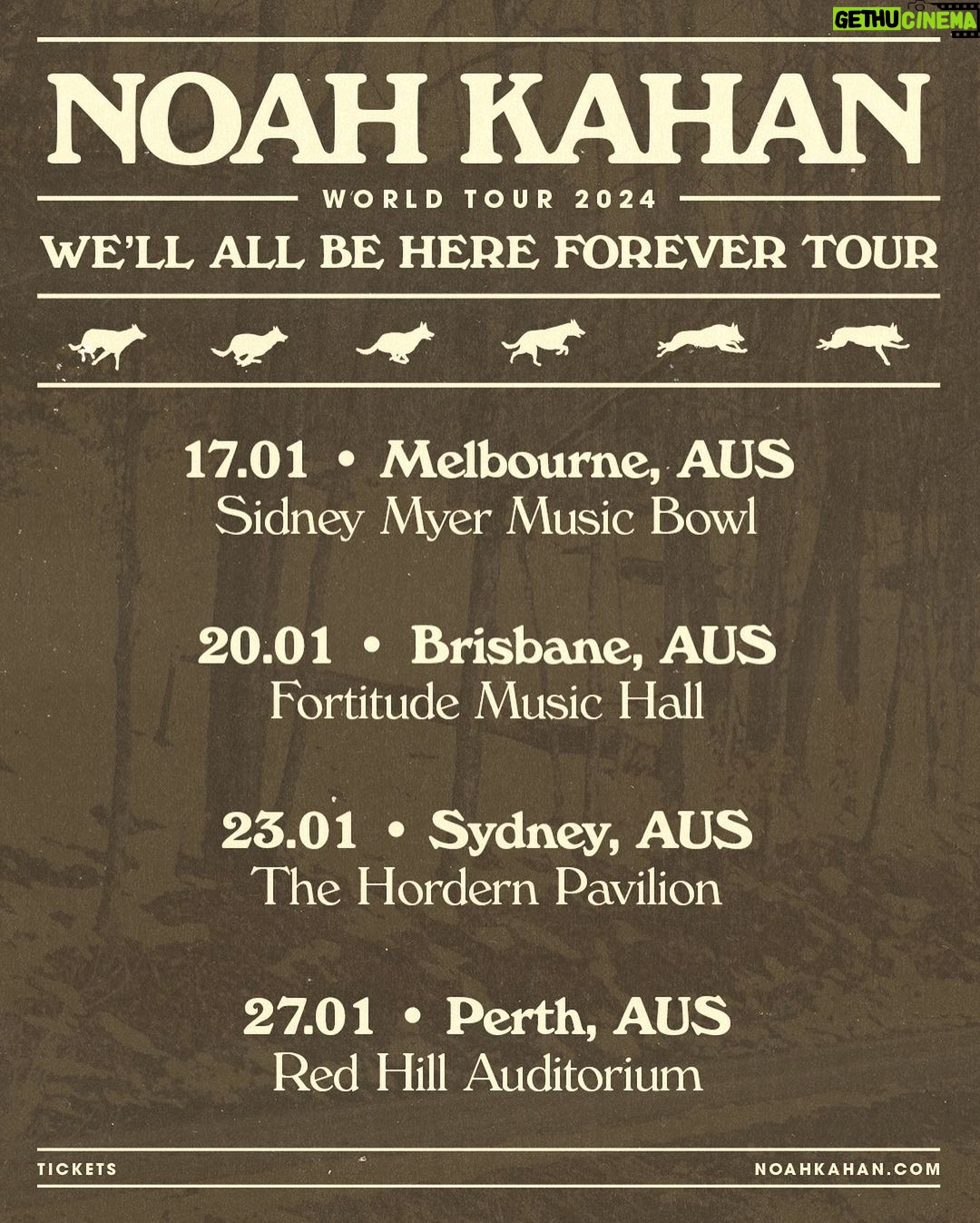 Noah Kahan Instagram - Australia, it’s been too long and I’ve missed you dearly. We’re coming back down. Presale will start October 20th at 1pm AEDT, with general on sale tickets available Wednesday October 25th at 1pm local time. Sign up for presale on Laylo, I’ll see ya real soon!