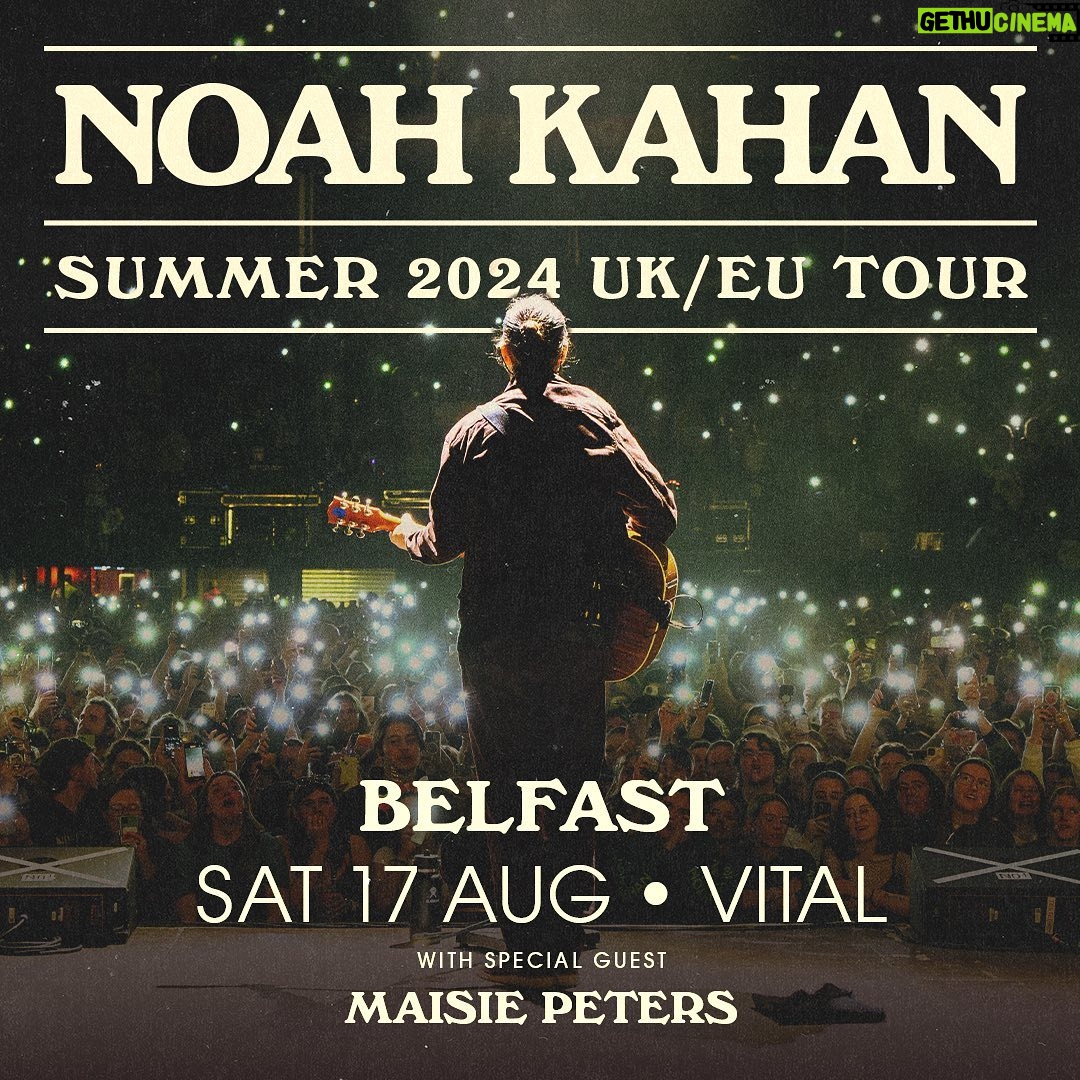 Noah Kahan Instagram - Tickets are now on sale for my show at @belfastvitalofficial with @maisiehpeters on August 17th. I’m mostly excited for maisie tho 🫠🫠🫠