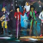 Noel Fielding Instagram - Rock n Roll Circus x ( finger painting ) acrylic on ink. @therollingstones x x
