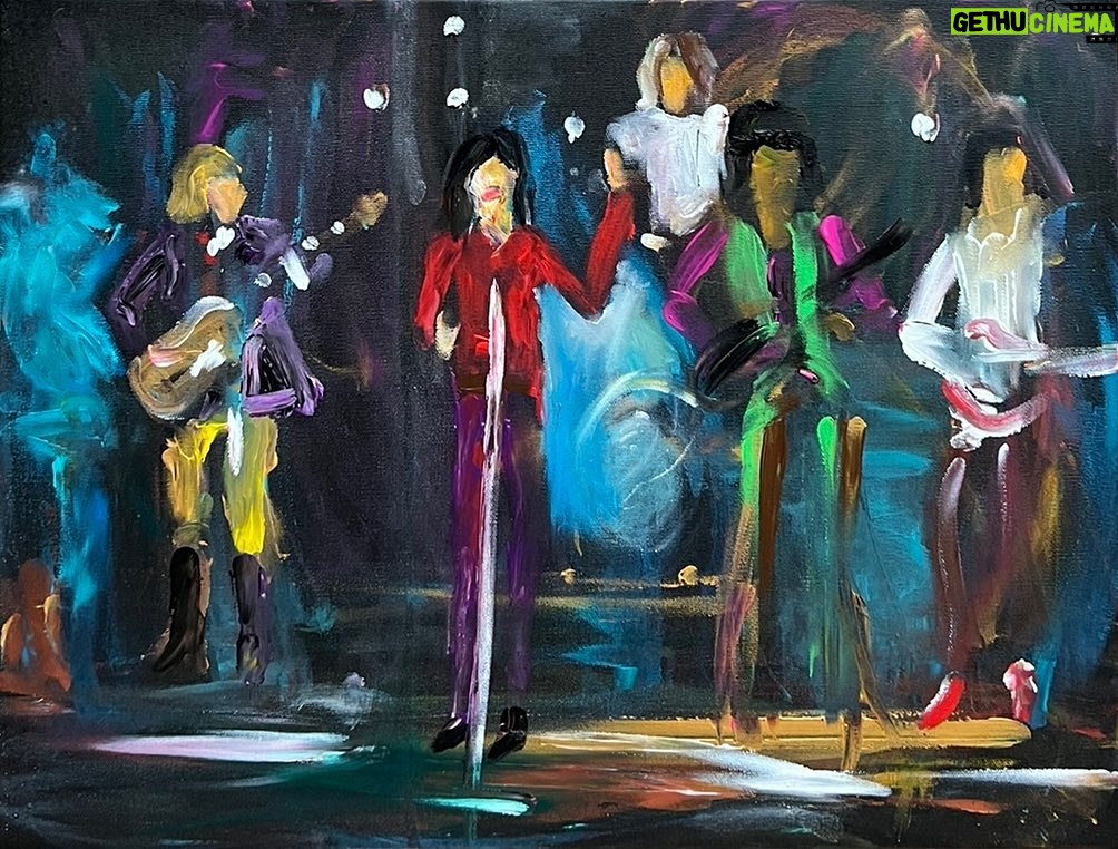 Noel Fielding Instagram - Rock n Roll Circus x ( finger painting ) acrylic on ink. @therollingstones x x