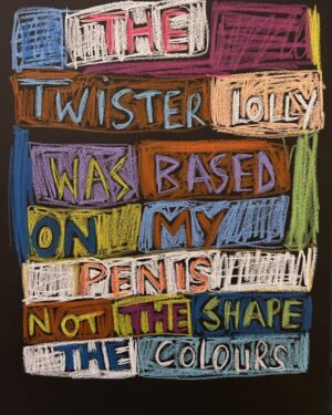 Noel Fielding Instagram - Sold ! 10 for 10 ! Sold this ridiculous notion ! 12 days of Noelmas almost over it’s been a blast thank you all x x x. @nedkellyart x