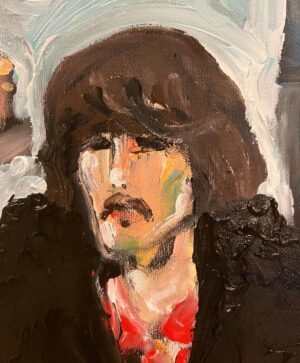 Noel Fielding Instagram - Quick finger painting of @georgeharrisonofficial in the Dream coat x @dhaniharrison @oliviaharrison x @nililotan x