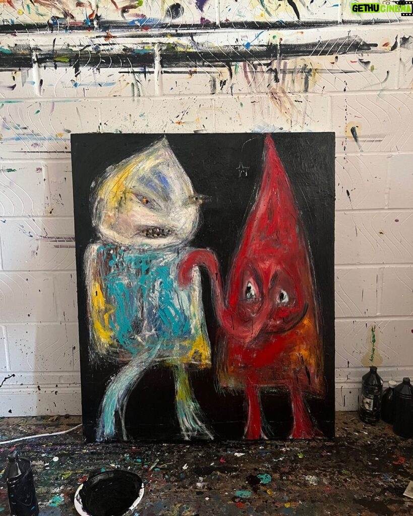 Noel Fielding Instagram - Great to finally get back in the studio and paint again after a ton of filming x