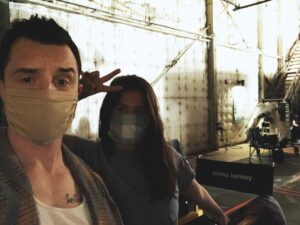 Noel Fisher Instagram - Back on the lot. Back with the fam. 

#Shameless #wearamask