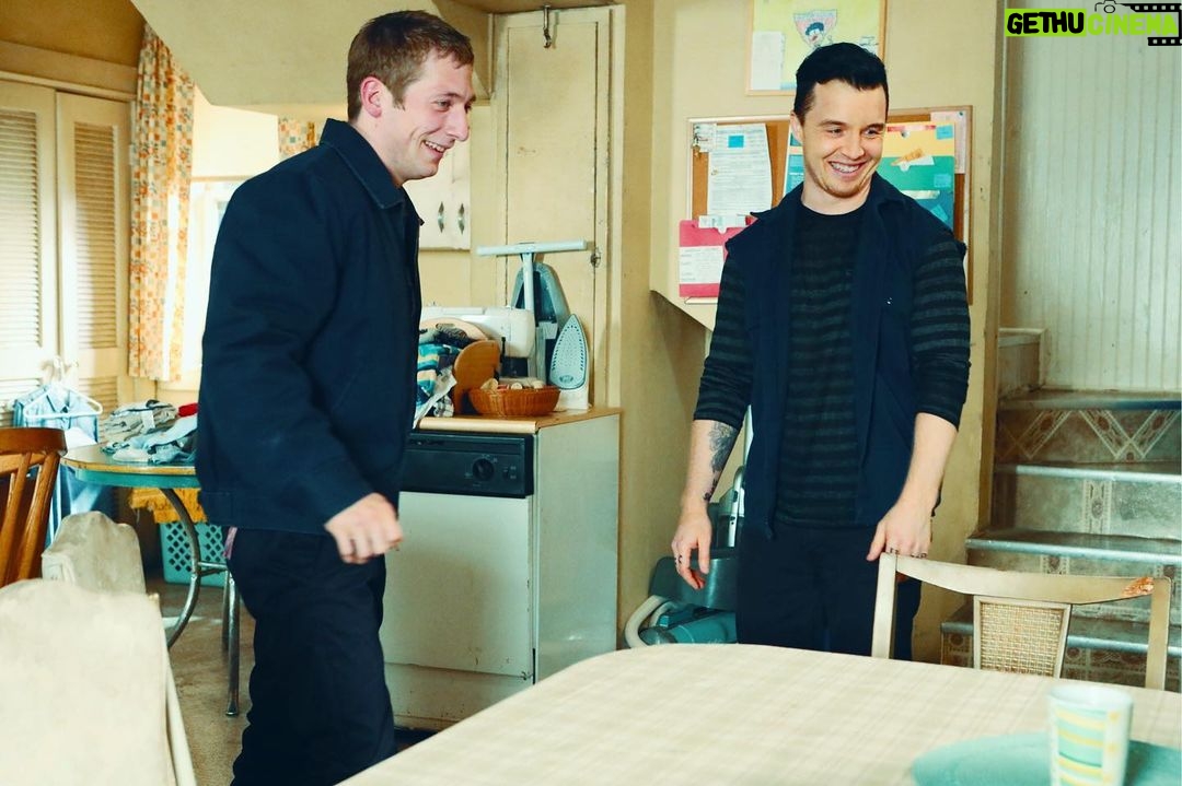 Noel Fisher Instagram - #BTS with @jeremyallenwhitefinally on #Shameless set.