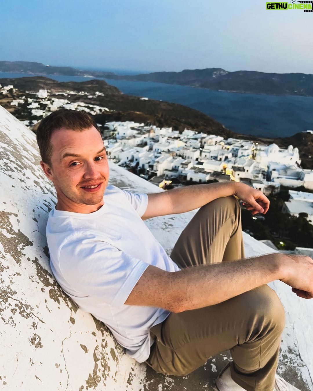 Noel Fisher - 116.5K Likes - High above Plaka on Milos. Waiting for that sunset.
