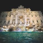 Noel Fisher Instagram - Trevi Fountain in Rome. Loved this fountain and the whole vibe around it. We dropped a couple coins in along with some wishes and watched a guy propose to his lady who accepted to huge public applause. It was great. Amazing fact we didn't know at the time, a charity uses all the coins thrown into the fountain (about 1.5 million euros annually) to help Rome's homeless population and families experiencing financial hardships. Awesome.