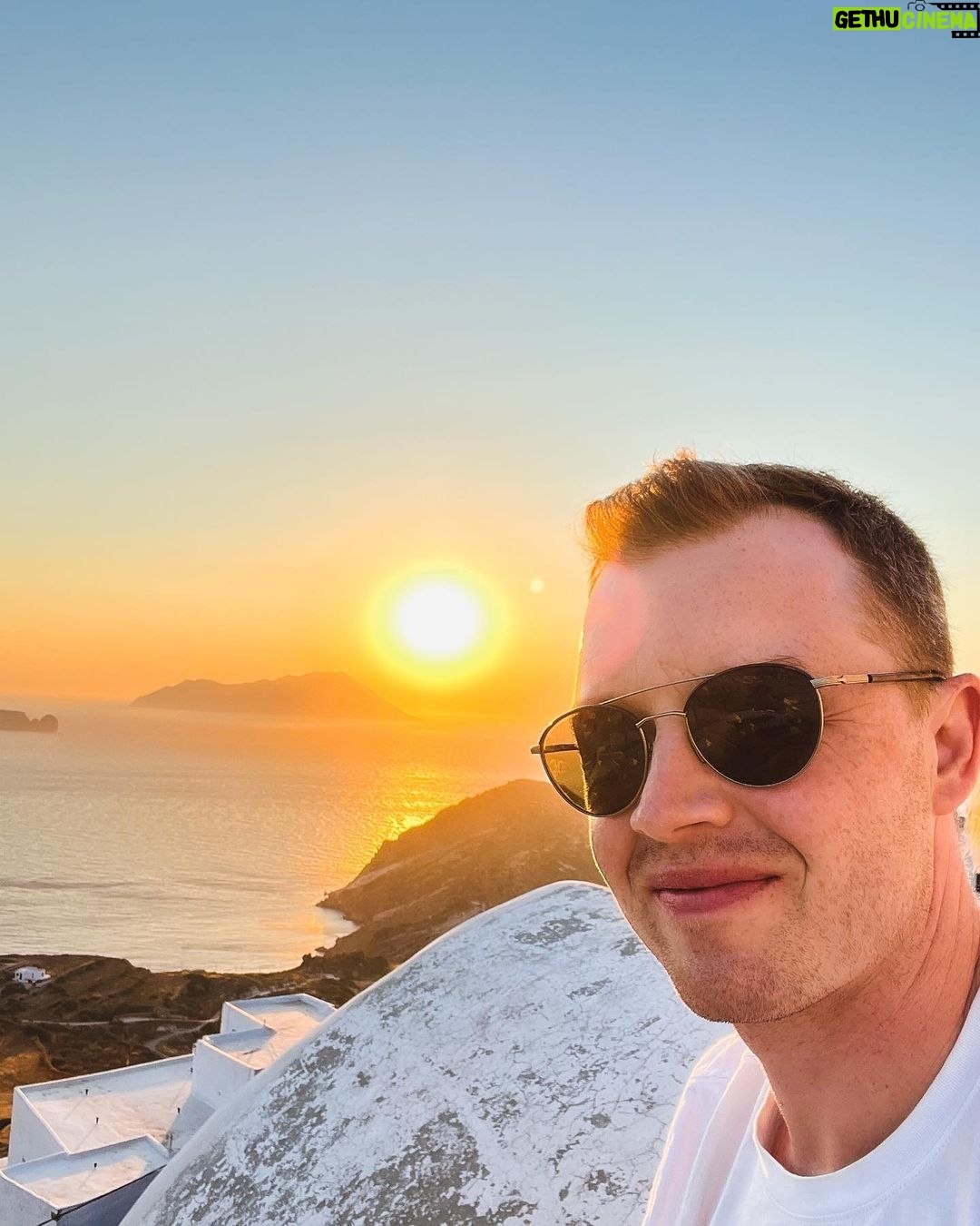 Noel Fisher Instagram - Milos sunset selfie.