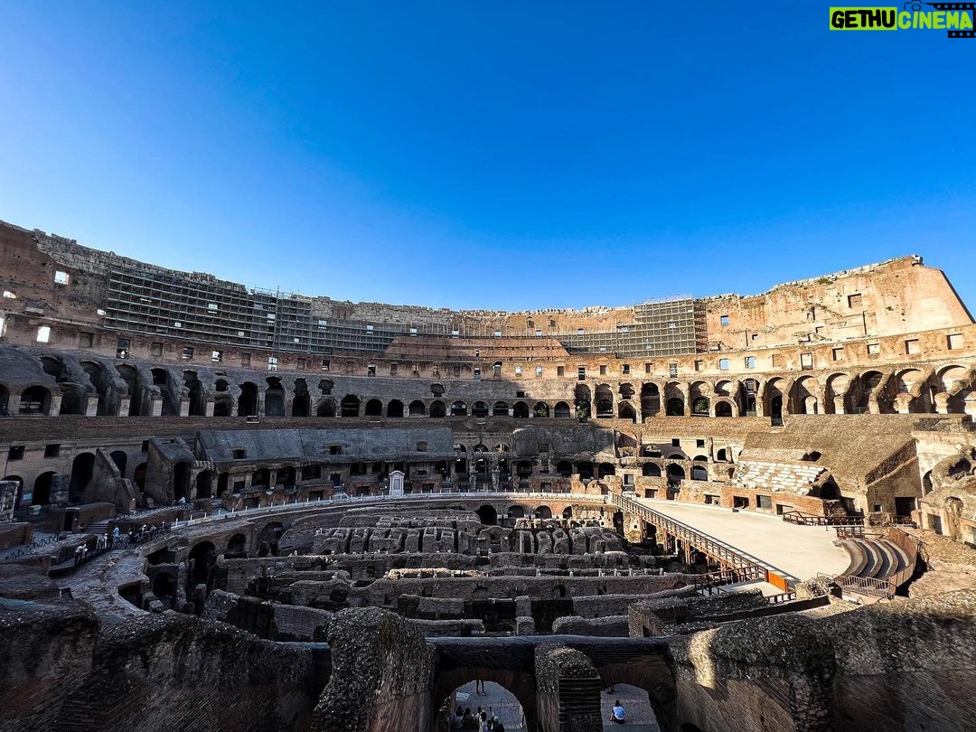 Noel Fisher Instagram - The Colosseum in Rome is a place I've always wanted to visit and was spectacular. It's a strange feeling to walk around somewhere with so much history and insane to consider the technical brilliance the Roman Empire had in order to actually build this. Fun fact that kind of blew my mind, the Roman's would sometimes flood the Colosseum for mock naval battles. I guess I'm saying that all in all, it made me feel kind of lazy.