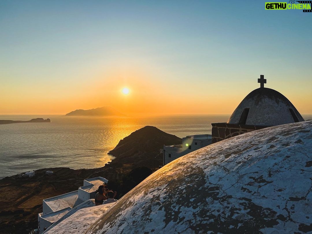 Noel Fisher Instagram - #Milos island in Greece was another place of absolute baffling beauty. Incredible beaches, food, walks and sunsets. This was taken from the top of an amazing old castle in Plaka. Every evening crowds of people all watch the sunset together and applaud when it disappears behind the horizon like the end of a play. It was a truly magical place and another photo I really love.