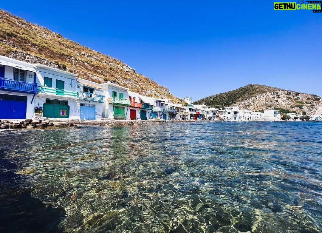 Noel Fisher Instagram - Klima is this great old fishing area on Milos. All these colorful fisherman homes called Syrma houses are right on the water. They're these boat garage-like structures with a living space above the ocean "parking spot" that have all been converted into rental spaces. We didn't stay here but really loved the area.