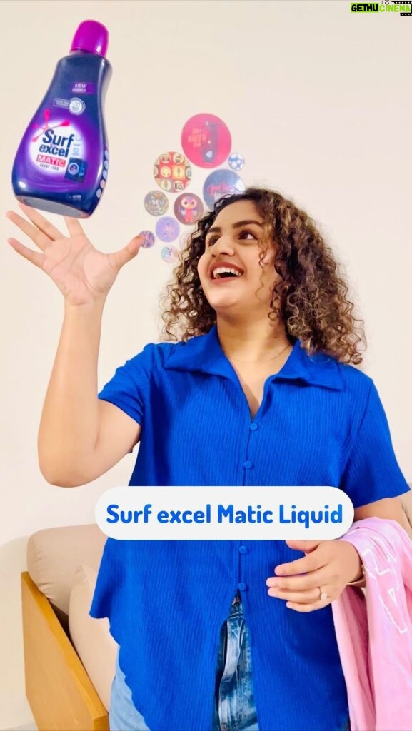 Noorin Shereef Instagram - Dive into a world of stain-free possibilities with @surfexcelindia’s Matic Liquid! Don't let tough stains intimidate you anymore. Just add Surf excel Matic Liquid to your machine, and watch as it effortlessly eliminates stains. Experience the joy of hassle-free laundry and revel in the freshness of clean clothes. #surfexcelmatickamagic #surfexcelmaticliquid #goodbyestains #surfexcel #stainremoval #laundry #homecare #easylaundry #homecaretips #laundrytips #easywashing #cleanclothes