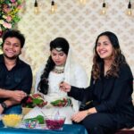 Noorin Shereef Instagram - Celebrating the Dream Come true of our dearest @optimiser___shafzz @nahas_hidhayath ..✨ Wearing @anu.scaria.couture Styled by @mehaka_kalarikkal