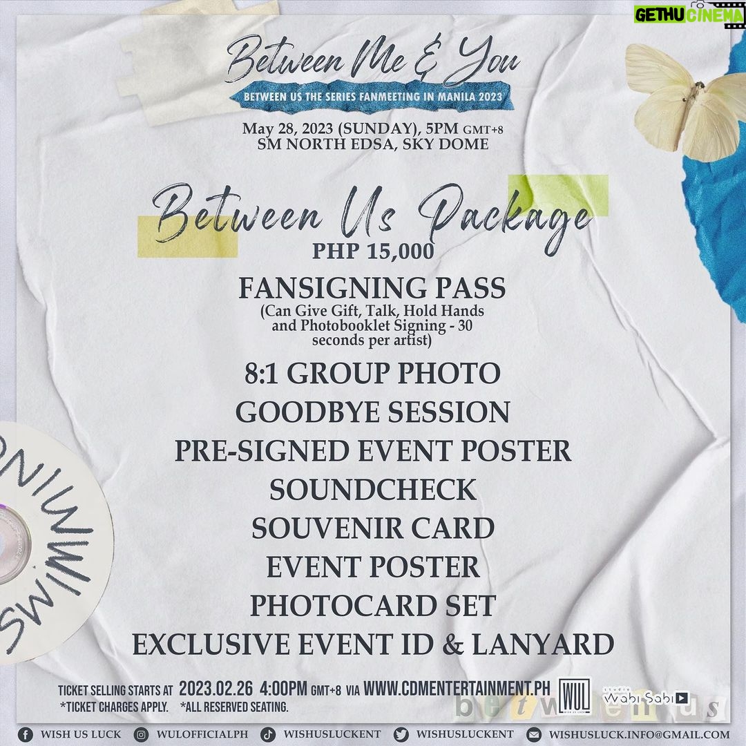 Noppanut Guntachai Instagram - Salamat sa inyong paghihintay sa amin. π Sa wakas, we are going to Manila for our Between Me & You: Between Us the Series Fanmeeting in Manila 2023! π May 28,2023, Sunday, 5PM π SM SKYDOME, SM NORTH EDSA π Tickets will be available on February 26,2023 at 4:00PM via www.cdmentertainment.ph πFor more information follow @wulofficialph Nasasabik na akong makita ka. π₯° #BetweenUsFMinMNL2023 #BetweenUsTheSeries #BounPrem #YachtOreo #TaeBenz #SammyBosston
