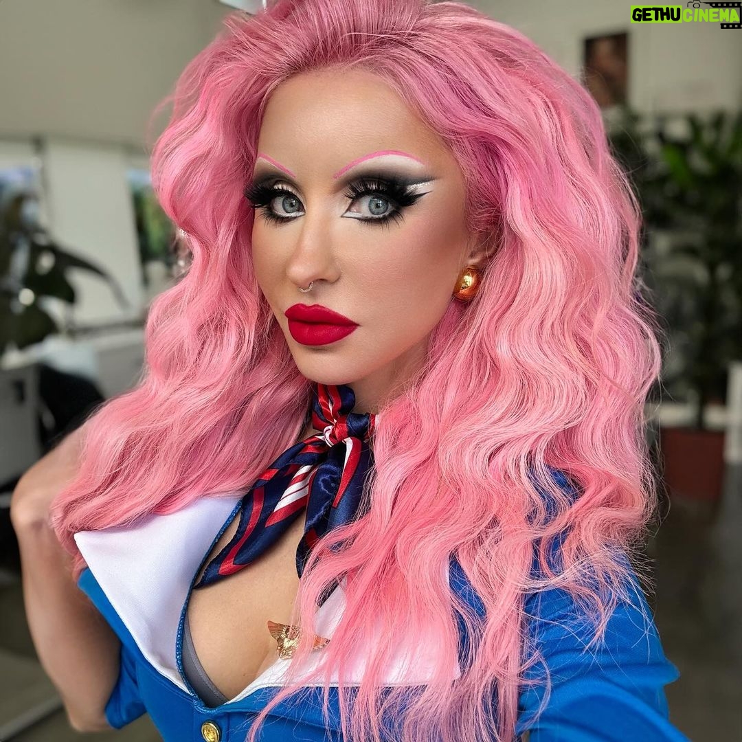 Norvina Instagram - Pam's not just serving snacks; she's flying the broom service at 30,000 feet! 🪄✈️✨ #PamTheSkyWitch"