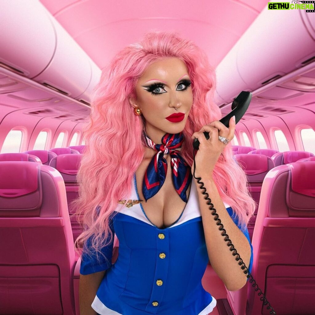 Norvina Instagram - Pam's not just serving snacks; she's flying the broom service at 30,000 feet! 🪄✈️✨ #PamTheSkyWitch"