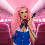 Norvina Instagram – Pam’s not just serving snacks; she’s flying the broom service at 30,000 feet! 🪄✈️✨ #PamTheSkyWitch”