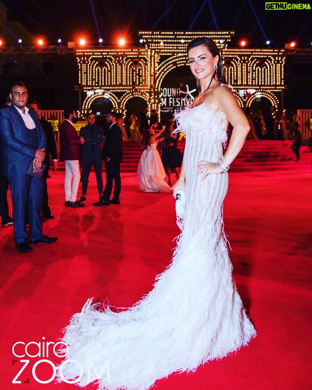 Nour Instagram - From the opening ceremony of #gff19 styling: @yasmineeissa Dress: @hamdaalfahim Bag: @sarahsbag Jewelry: @glamour.jewellery makeup: @sallyrashid_ Hair: Walid @alsagheersalons