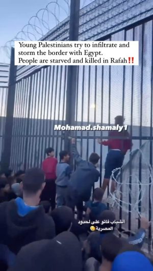 Nur Fazura Instagram - Young Palestinians try to infiltrate and storm the border with Egypt.
People are starved and killed in Rafah ‼️‼️