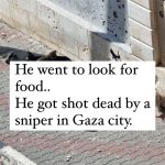 Nur Fazura Instagram - He went to look for food.. He got shot dead by a sniper in Gaza city.