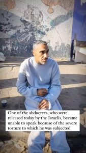 Nur Fazura Instagram - One of the abductees, who were released today by the Israelis, became unable to speak because of the severe torture to which he was subjected . By @hani.alshaer أحد المختطفين الذين أفرج عنهم الإسرائيليون اليوم، أصبح غير قادر على الكلام بسبب التعذيب الشديد الذي تعرض له منذ أسابيع.