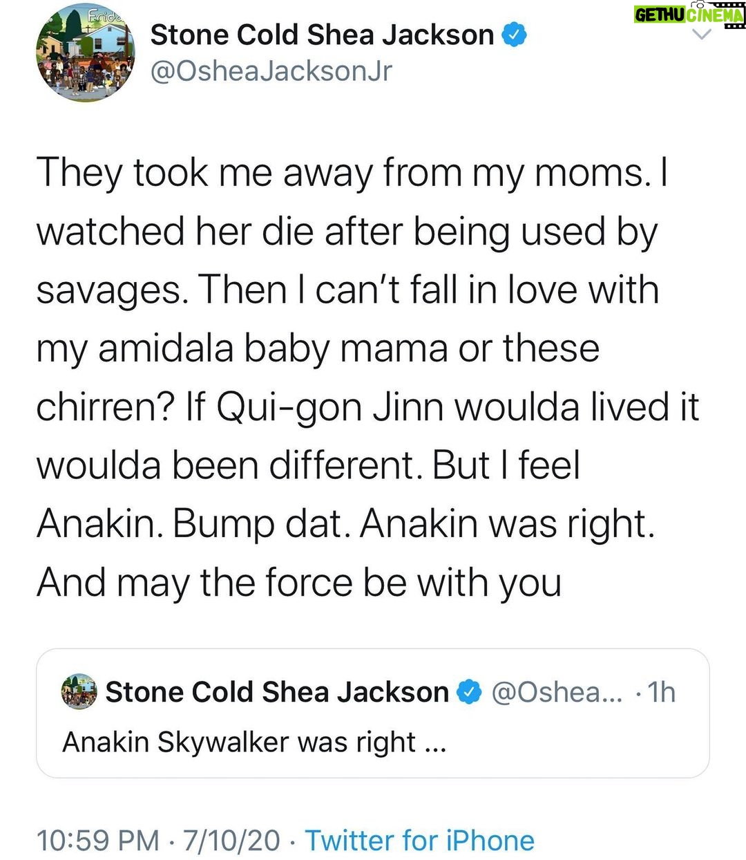 O'Shea Jackson Jr. Instagram - Anakin was right