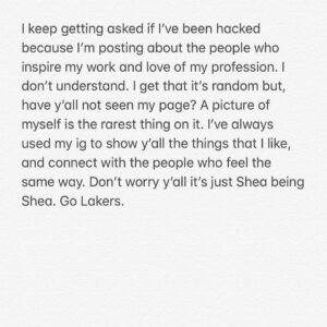 O'Shea Jackson Jr. Instagram - Don’t be afraid to show some love and give credit where credit is due. It’s healthy. Much love y’all