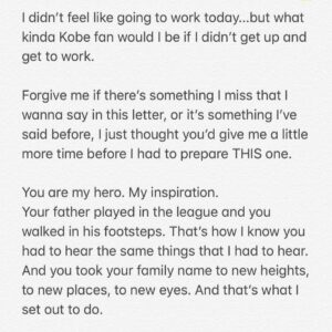 O'Shea Jackson Jr. Instagram - Dear Kobe.....