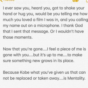 O'Shea Jackson Jr. Instagram - Dear Kobe.....