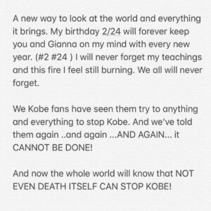 O'Shea Jackson Jr. Instagram - Dear Kobe.....