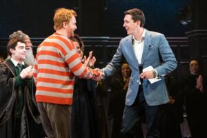 Oliver Phelps Instagram - On Sunday I went back to Hogwarts! 
I had such a great time at @cursedchildus celebrating their 5th year and even joined the whole cast on stage at the end to make a prize draw with some "magical" prizes for lucky audience members.

It was the first time I've been able to see the Cursed Child and it was 🌟🌟🌟🌟🌟
The performances and the stage craft was on a different level to anything I've seen before. 
#HarryPotter #cursedchild #NewYork #Broadway #VoldemortDay
