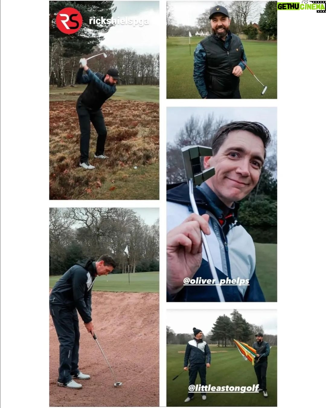 Oliver Phelps Instagram - Great time filming with @rickshielspga the other week. Out now on his YouTube channel. #break75