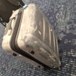 Oliver Phelps Instagram - Goodbye my favourite suitcase I've ever had. We've been on some 200+ flights together but it's time you retired. 💔 the 3 wheels and crack aren't going to get any better. Anybody got any recommendations on a heavy duty large suitcase? 🤓 #suitcasetravels #travelpartner