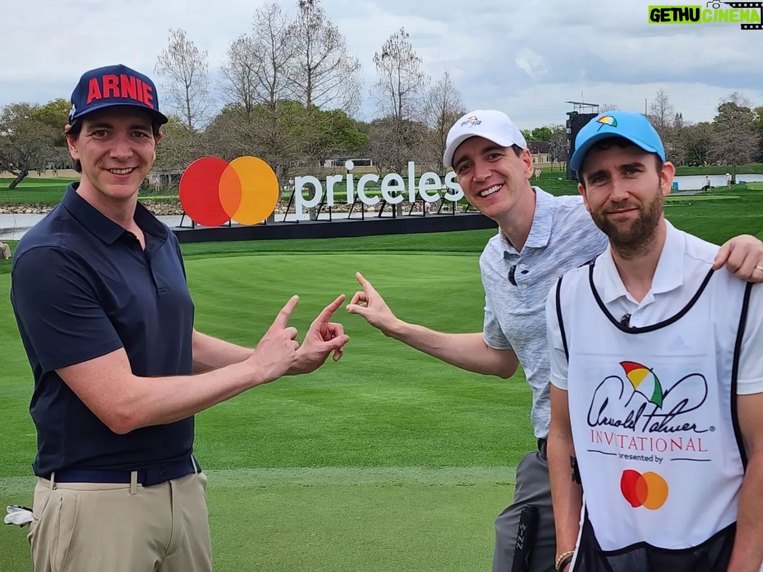 Oliver Phelps Instagram - WHAT A DAY!! I'm finding the words to express how much fun the pro-am at the @apinv was earlier. My trusty caddie @mattdavelewis was on point. Shout out to our great pro @nicolaihoejgaard for showing us how the game should be played. I guess you could say it was "Priceless" ☺️ @aimingforescratch #api #pgatour #BayHill #golf Bay Hill Championship Course