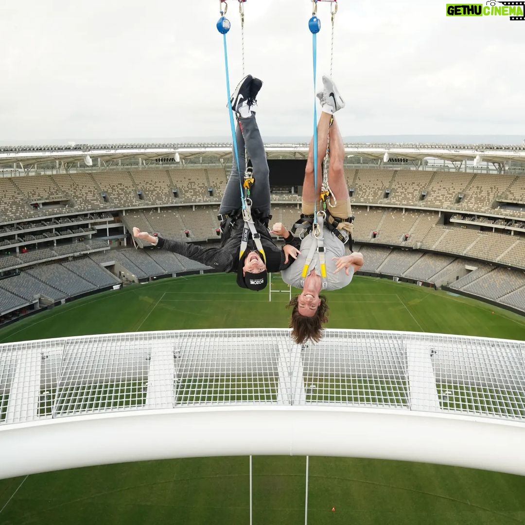 Oliver Phelps Instagram - I had a unbelievably fun time at @optusstadium @theozoneperth A incredible stadium with the greaf view from the roof. A MUST for anybody in Perth. It was #PERTHECT π (I'm claiming that phrase!) Optus Stadium