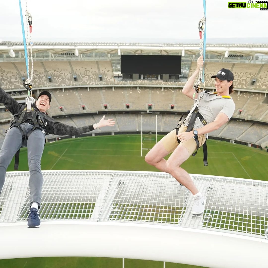 Oliver Phelps Instagram - I had a unbelievably fun time at @optusstadium @theozoneperth A incredible stadium with the greaf view from the roof. A MUST for anybody in Perth. It was #PERTHECT π (I'm claiming that phrase!) Optus Stadium