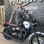 Oliver Phelps Instagram - I have to admit I really enjoyed the launch of the @triumphuk exclusive Bonneville T120 Black DGR limited edition. I also found another event to wear this White bow tie! I'm very much looking forward to the @distinguishedgentlemans 2023. #gentlemansride #dgr2023 #officialtriumph #triumphmotorcycles 🧐😃