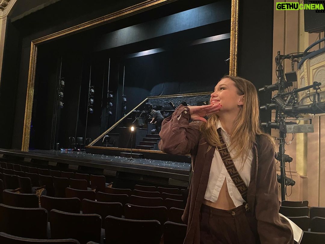 Olivia Holt Instagram - ok not to be dramatic but i have 2 more weeks left performing on this stage and i’m getting emo Ambassador Theatre